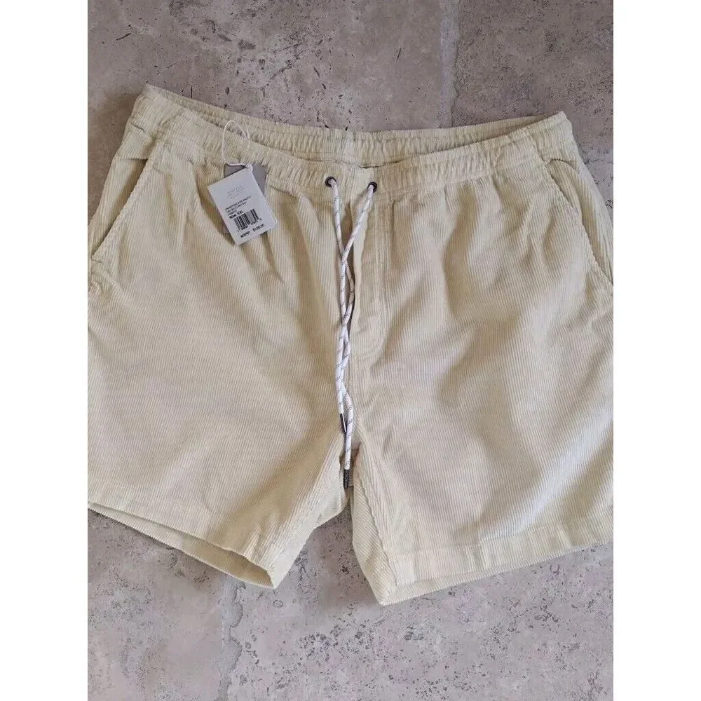 Faherty Shorts Man's XXL Light Yellow Corduroy Cord 6